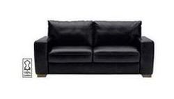 Heart of House Eton Large Leather Sofa - Black